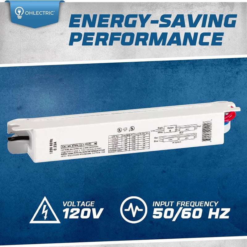 OHLECTRIC Replacement for Keystone KTEB-114-1-TP-FC-MB 1 Lamp T5 Electronic Fluorescent Ballast | 14 Watt, 120V Input with Rapid Start | Finger Case with Mounting Bracket, UL Listed - Image 2